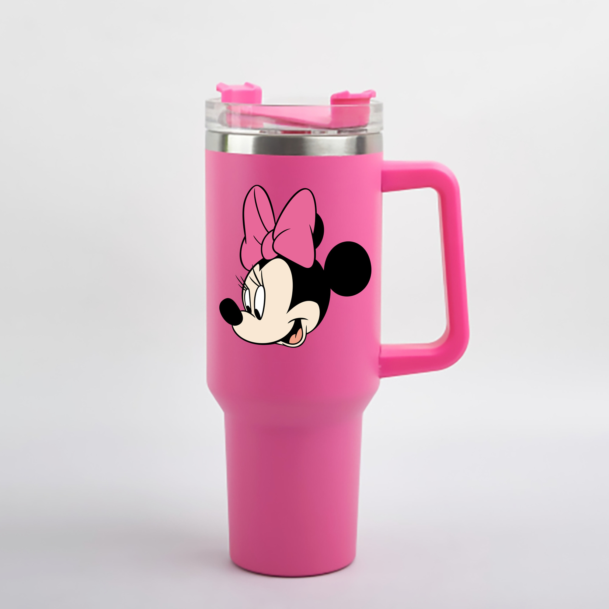 （画像用） ミッキーマウス Mickey Mouse 1200mL車用タンブラー - クリスタルステッカー（プラスチックストロー付き）